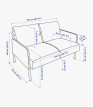 Kmax Fabric Loveseat Sofa Chair for Living Room