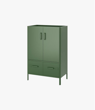 Metal Storage Cabinet with 2 Drawers and 2 Doors